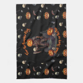 🖤 Citrouille noir King serviette de cuisine 🎃 (Vertical)
