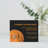 Citrouille noir orange Halloween invitation (Debout devant)