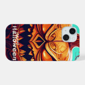 Citrouille orange effrayante avec visage, Hallowee (Verso Horizontal)