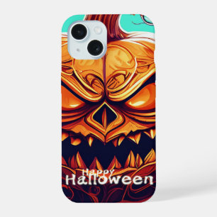 Citrouille orange effrayante avec visage, Hallowee