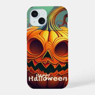 Citrouille orange effrayante avec visage, Hallowee