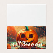 Citrouille orange effrayante avec visage, Hallowee (Outside Unfolded)