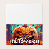 Citrouille orange effrayante avec visage, Hallowee (Outside Unfolded)