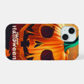 Citrouille orange effrayante avec visage, Hallowee (Verso Horizontal)