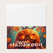 Citrouille orange effrayante avec visage, Hallowee (Outside Unfolded)