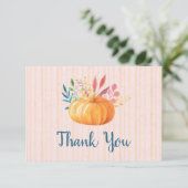 Citrouille orange sur Merci rose et Gold Stripes (Debout devant)