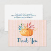 Citrouille orange sur Merci rose et Gold Stripes (Devant / Derrière)