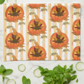 Citrouille Orange Turquie serviette de cuisine (Plié)