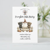 Citrouille Pals Party Cute Halloween Invitation (Debout devant)