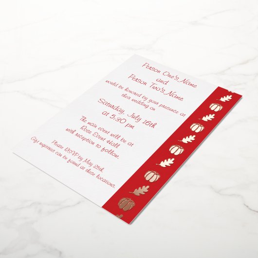 Citrouille Patch dans Cherry Foil Invitation (Rotation)