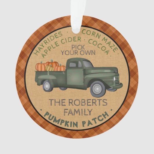 Citrouille Patch Farm Rustic Fall Plaid Camion Vin (devant)