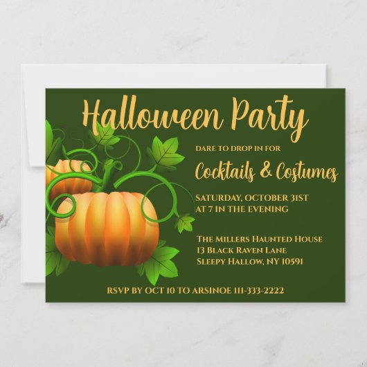 Citrouille Patch Halloween Party Invitation (Devant)