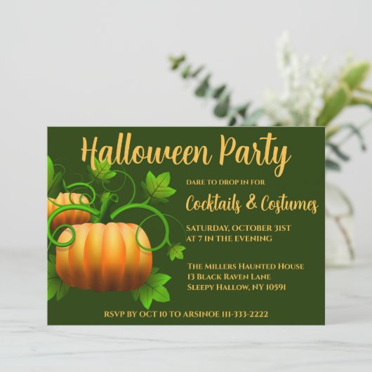 Citrouille Patch Halloween Party Invitation (Debout devant)