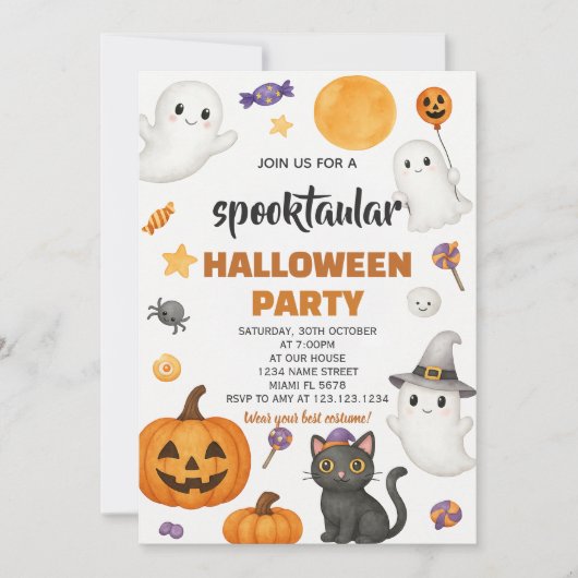 Citrouille Patch Halloween Party Invitation (Devant)