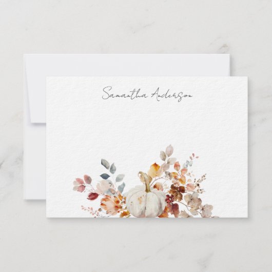 Citrouille personnalisé Carte de note d'automne pl (Devant)