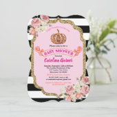 Citrouille petite fille douche invitation rose et (Debout devant)