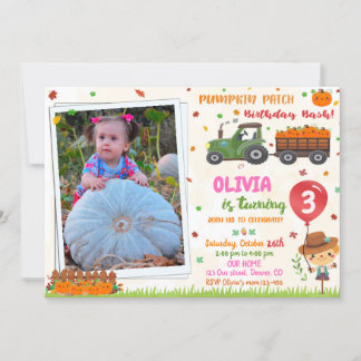 Citrouille photo patch invitation anniversaire fêt