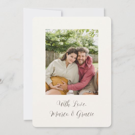 Citrouille photo pour bébé d'automne Faire-part (Dos)