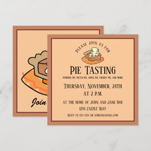 Citrouille Pie a la Mode Invitation (Devant / Derrière)