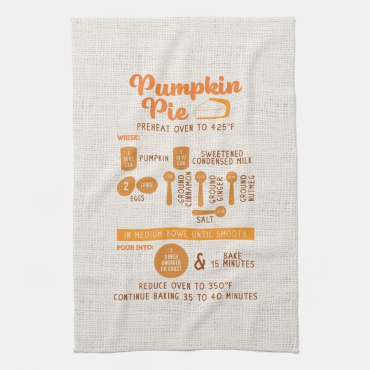 Citrouille Pie Recette Serviette de cuisine (Vertical)