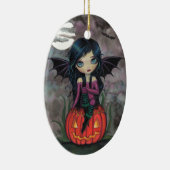 Citrouille Pixie Vampire Mignon Ornement d'Hallowe (Droite)