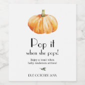 Citrouille Pop it quand elle Pop Étiquette de vin (Étiquettes simples)