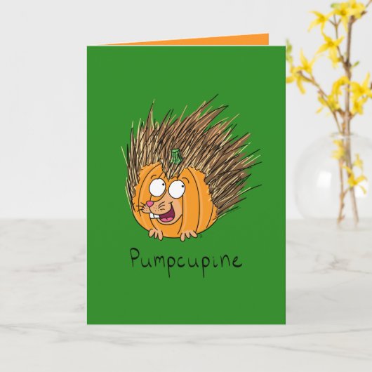 Citrouille porc-épic - Carte de vœux drôle d'Hallo (Fleur jaune)