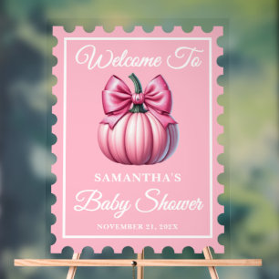 Citrouille Postage Bow Baby shower Bienvenue