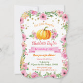 Citrouille premier anniversaire invitation fille f (Devant)