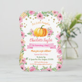 Citrouille premier anniversaire invitation fille f (Debout devant)