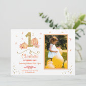 Citrouille Premier anniversaire Invitation photo d (Debout devant)