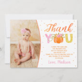 Citrouille Premier anniversaire Merci Cartes (Devant)