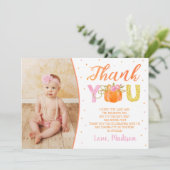 Citrouille Premier anniversaire Merci Cartes (Debout devant)