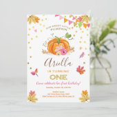Citrouille Première invitation anniversaire Automn (Debout devant)