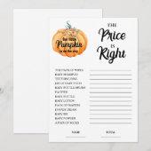 Citrouille Prix est la bonne carte de jeu Baby sho (Devant / Derrière)