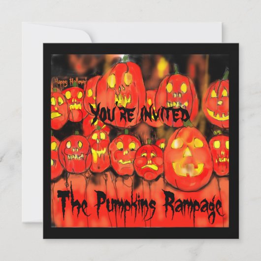 Citrouille Rampage Halloween Fête Invitation (Devant)