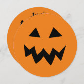 Citrouille ronde Halloween invitations fête d'anni (Devant / Derrière)