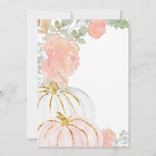 Citrouille rose automne Invitation d'anniversaire (Dos)