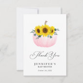 Citrouille rose et Carte de remerciements tourneso (Devant)