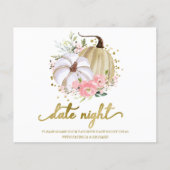 Citrouille Rose Floral Fête des mariées Date Carte (Devant)