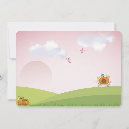 Citrouille rose Patch Princesse Invitation d'anniv (Dos)