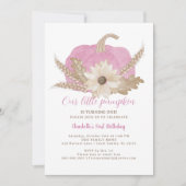 Citrouille rose Premier Invitation d'anniversaire (Devant)