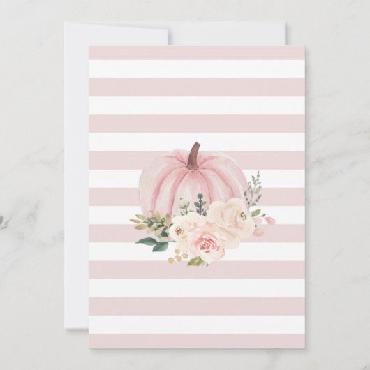 Citrouille rose Premier Invitation d'anniversaire (Dos)