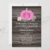 Citrouille rose Rustic Baby shower Invitation (Devant)