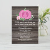 Citrouille rose Rustic Baby shower Invitation (Debout devant)