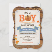 citrouille russe baby shower invitation bois rétro (Devant)