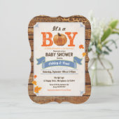 citrouille russe baby shower invitation bois rétro (Debout devant)