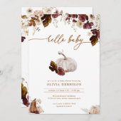 Citrouille Rustic Fall Baby shower Invitation (Devant / Derrière)