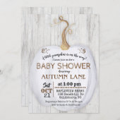 Citrouille Rustic Fall Baby shower Invitation (Devant / Derrière)