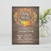 Citrouille Rustic Fall Baby shower Invitation Card (Debout devant)